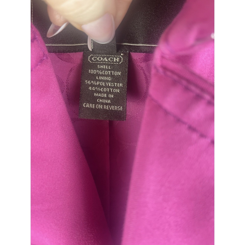 Coach Pink Trench Coat Womens XS Belted Double Breasted Cotton Jacket - Picture 4 of 8